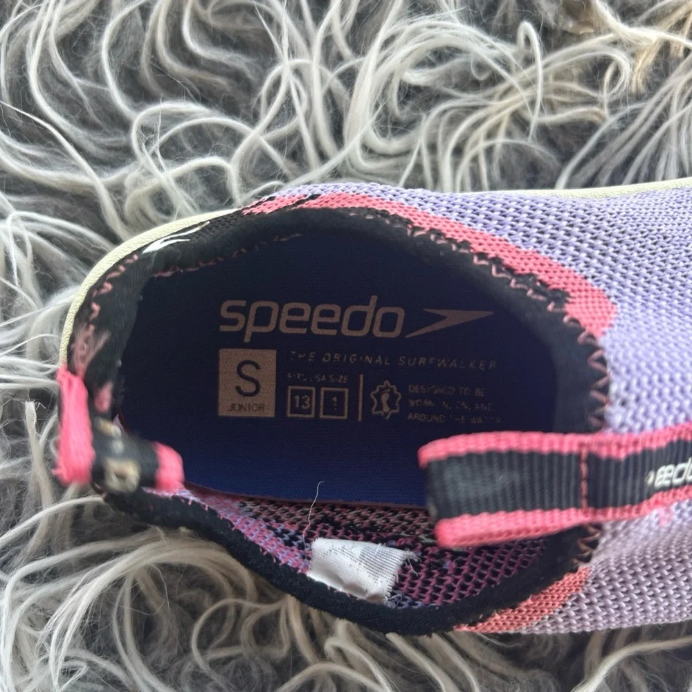 Speedo Surf Strider Water Swim Shoes Girls sz S 13 1 Gray/Purple pull on